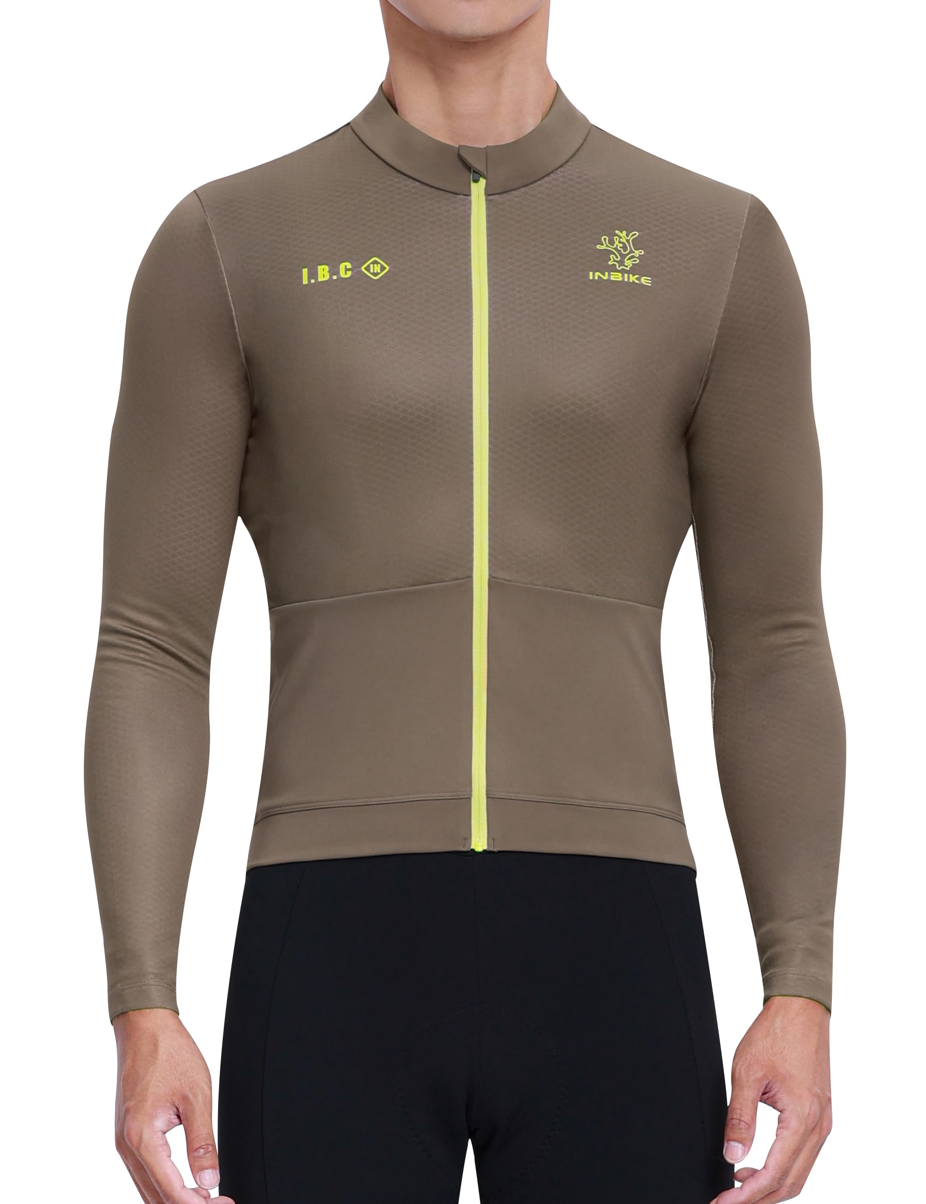 INBIKE Męska koszulka kolarska z długim rękawem kolorowy blok projekt zimowy polar slim fit odblaskowe szczegóły tylne kieszenie koszula rower szosowy RD736