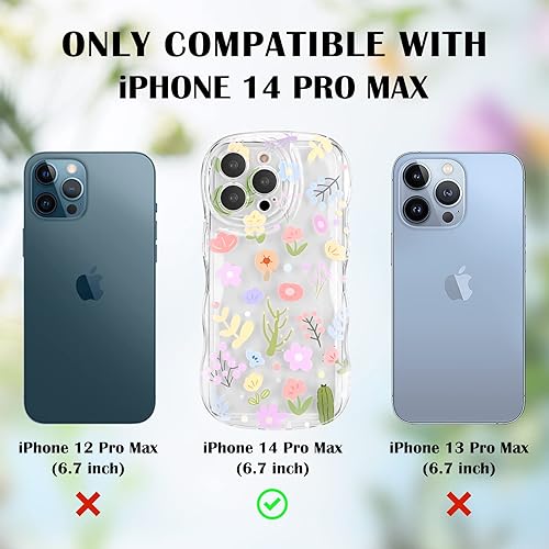 Miniatura 5 de Newseego Funda para iPhone 12 Pro, bonita funda transparente de flores coloridas y rizadas con bonita cadena de pulsera de flores para mujeres y