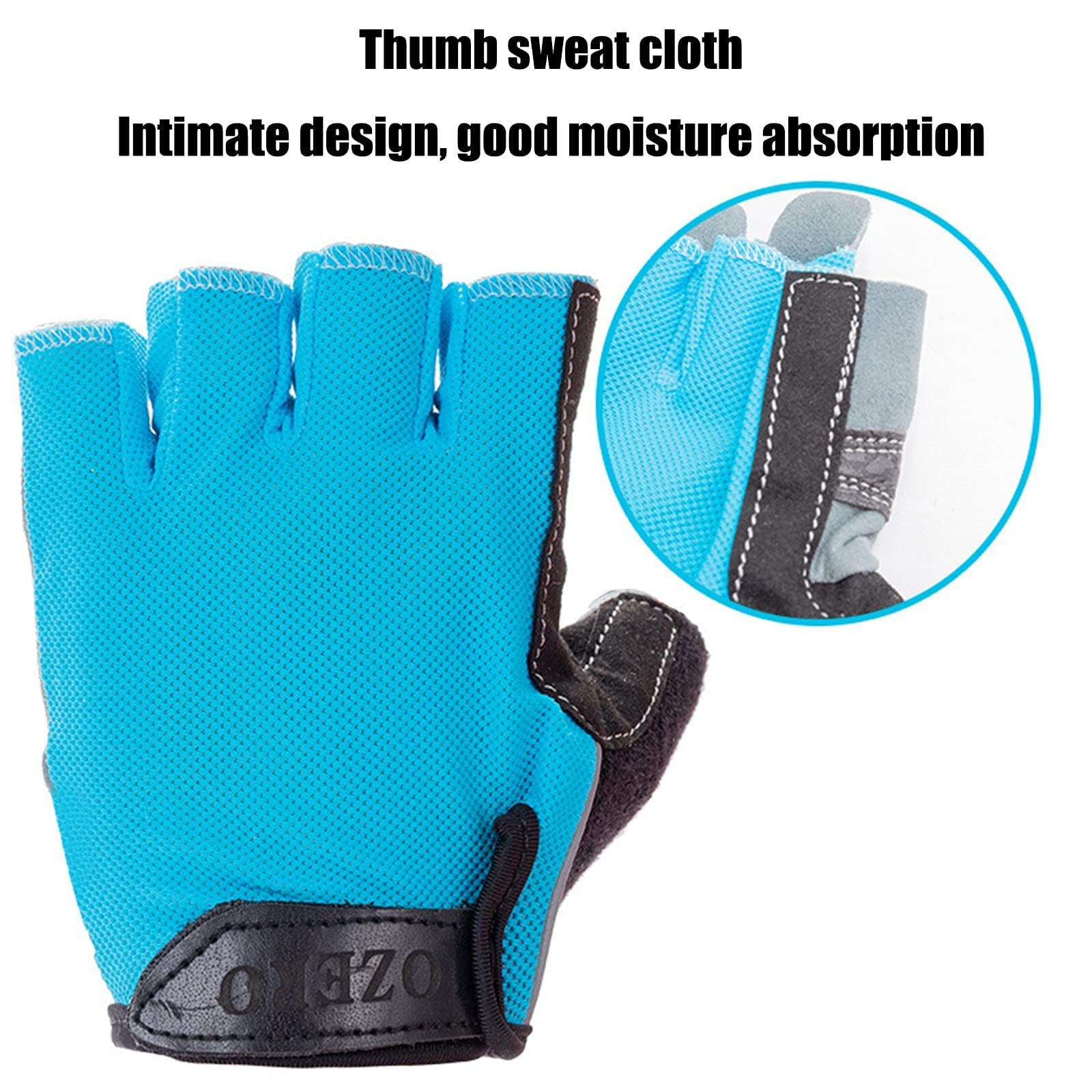 Guanti sportivi, guanti a mezze dita, guanti for sollevamento pesi, supporto for il polso, guanti da palestra for uomini e donne, protezione a mezze dita, guanti traspiranti, traspiranti(Black,L)