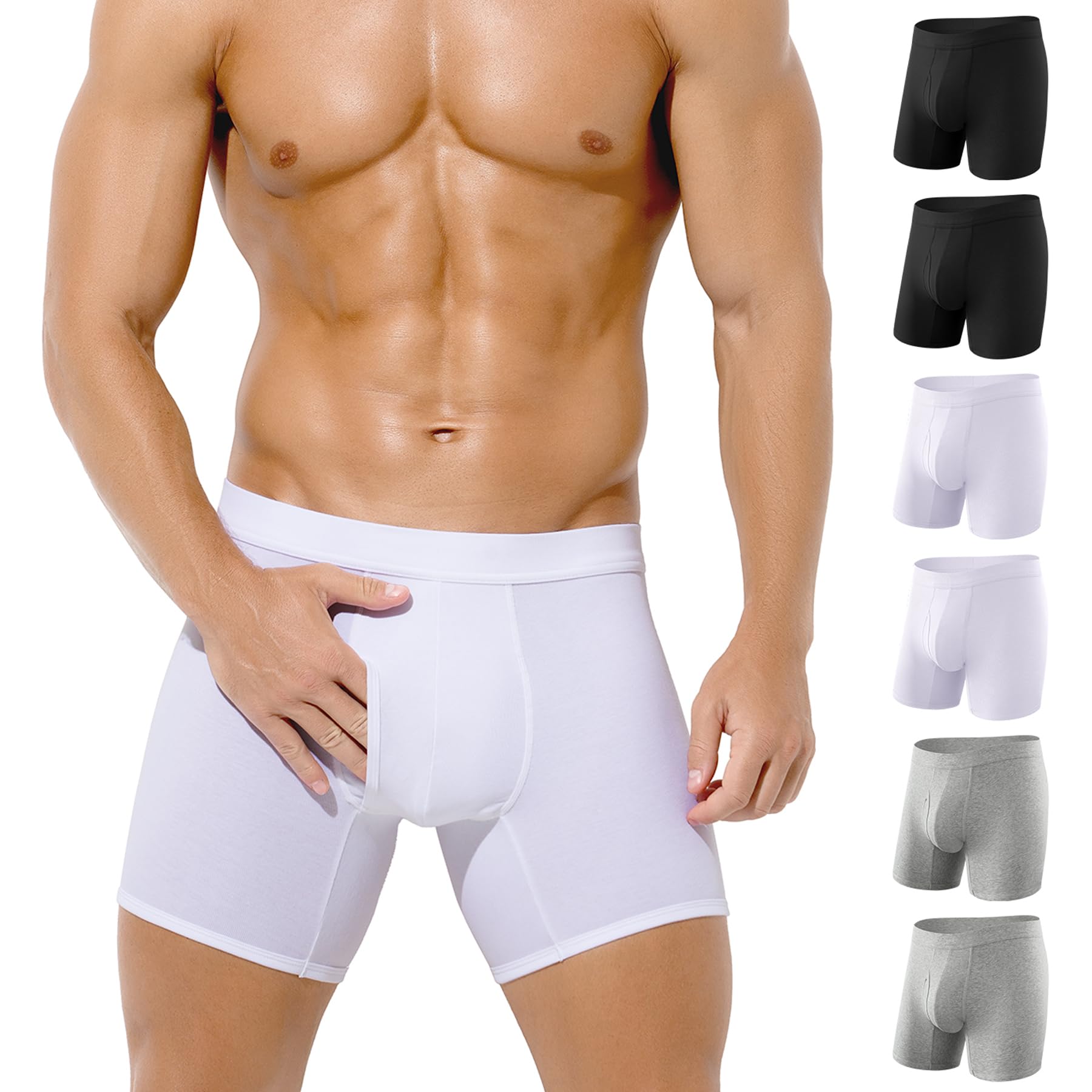 Arjen Kroos Calzoncillos Hombre Boxer - Abertura Funcional en la Entrepierma - Boxers Hombre Pack (Pack de 6)