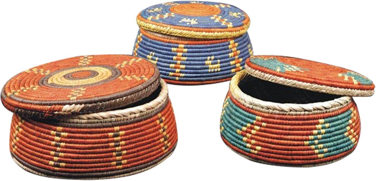 Handwoven Decorative Small Basket with Lid (1 pc) Home