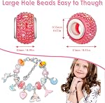 Cludoo 240 Piece Large Hole Bead Set - 16 Color European Bulk Beads for Jewelry Making, Fairy Garden Wands, Lampwork Spacer Beads