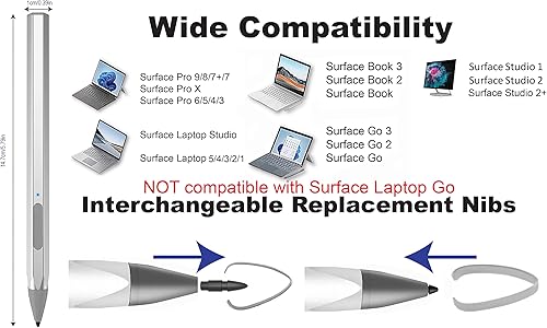 Miniatura 6 de Lápiz óptico de presión 4096 para Microsoft Surface Pro 9876543X Surface Laptop Book Studio Surface 3Go3Go2Go Pen Protocol retención magnética