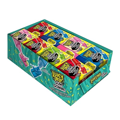 Miniatura 5 de Juicy Drop Gum - Paquete de 16 unidades con 8 gomas de mascar dulces y aplicador de gel agrio, variedad de caramelos agridulces en sabores surtidos