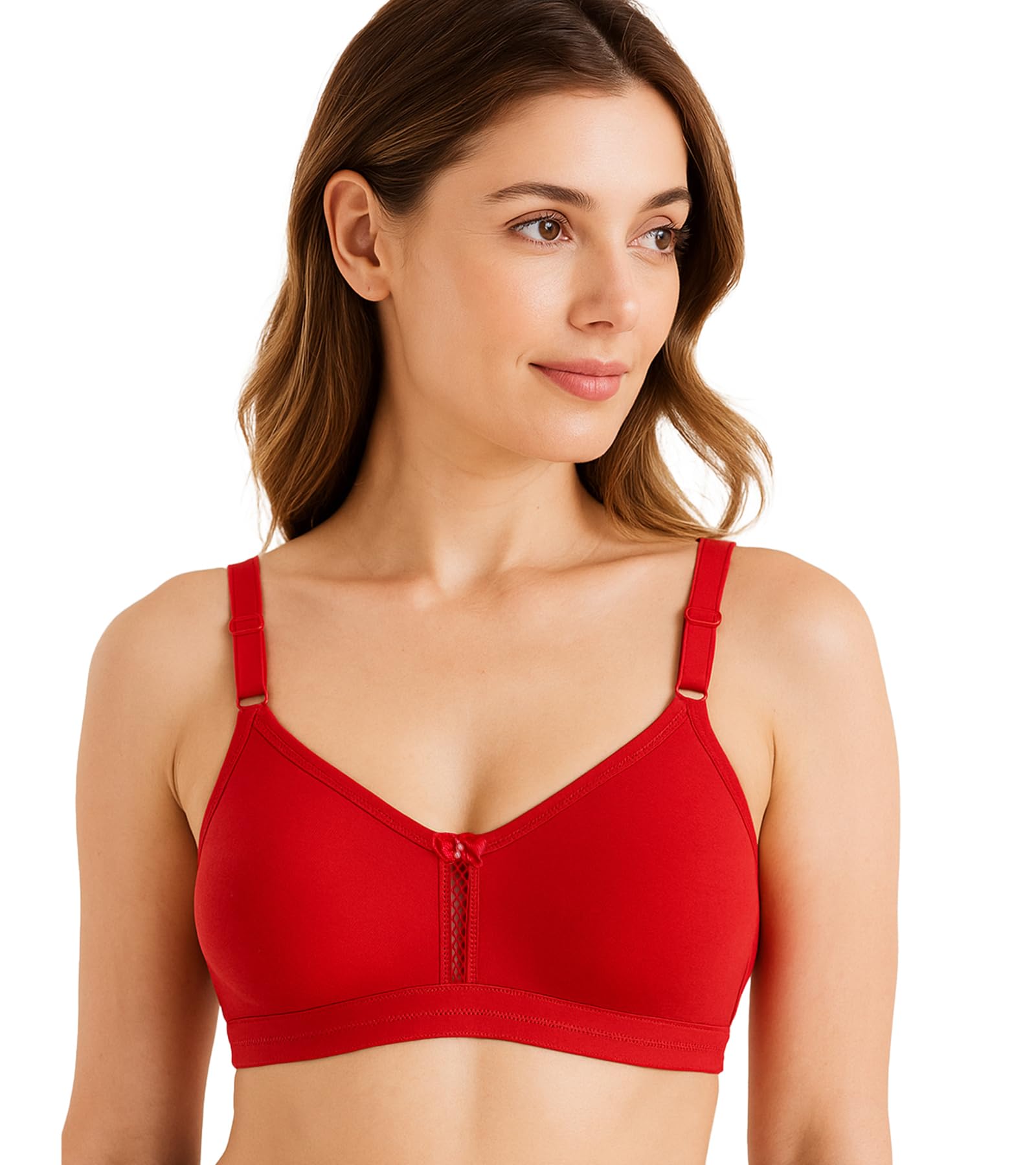 sona M1020 Non-Padded Non-Wired Molded Medium Coverage T-Shirt Bra with Adjustable Straps-picture-35