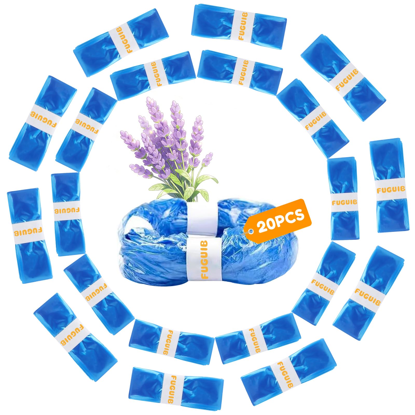 Windeleimer Nachfüllkassetten 20er-pack, 4.5M Windeleimer Nachfüllfolie, Hochleistungsfähige & Geruchsneutrale Windelbeutel mit Lavendelduft, kompatibel mit AngelCare,Tommee Tippee,Litter Locker