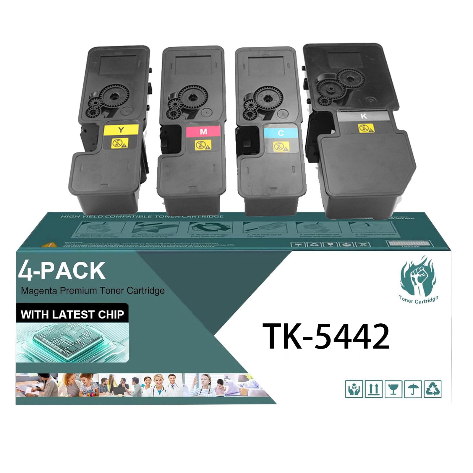 Bęben do drukarki o wysokiej wydajności TK-5442, kompatybilny z Kyocera ECOSYS MA2100cx MA2100cwfx PA2100cx PA2100 TK-5440 materiałów eksploatacyjnych, 4colors