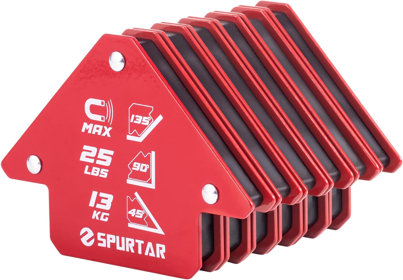 6Pcs 3" 25lb Welding Magnet Strength Strong Welding Magnets and Clamps Magnetic Welding Arrow Holder Metal Working Mig Tools and Equipment 45,90,135 Degree Angle Magnets Welding Tools and Accessories