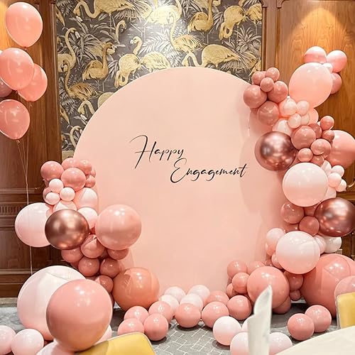 Miniatura 4 de Kit de arco de guirnalda de globos rosas y dorados, 166 globos metálicos de color rosa pastel polvoriento, blanco, arena, oro rosa, para boda,