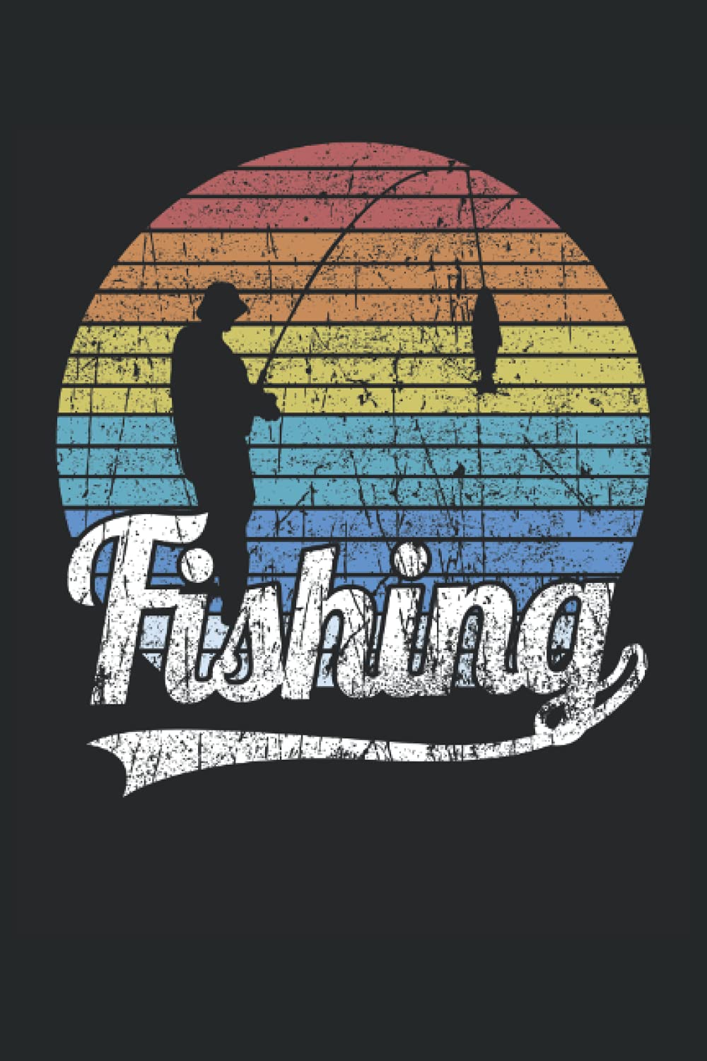 Fishing Retro Rod Vintage Definition Catch Book Design Hook Pattern: NOTEBOOK - Funny Angler Fishing Rod Tackle Pattern, Gift Idea - A5 (6x9) - 120 ... - Diary, Journal, Note, Book, Sketch, Planner