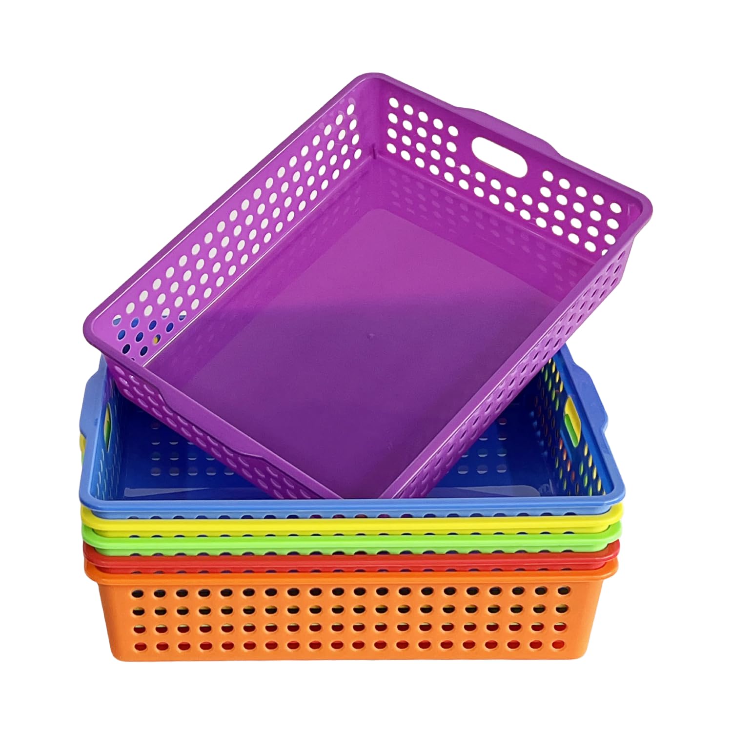 Colorful Classroom Trays - 6 Pack Paper Bins -2 Colorful Classroom Trays - 6 Pack Paper Bins -2