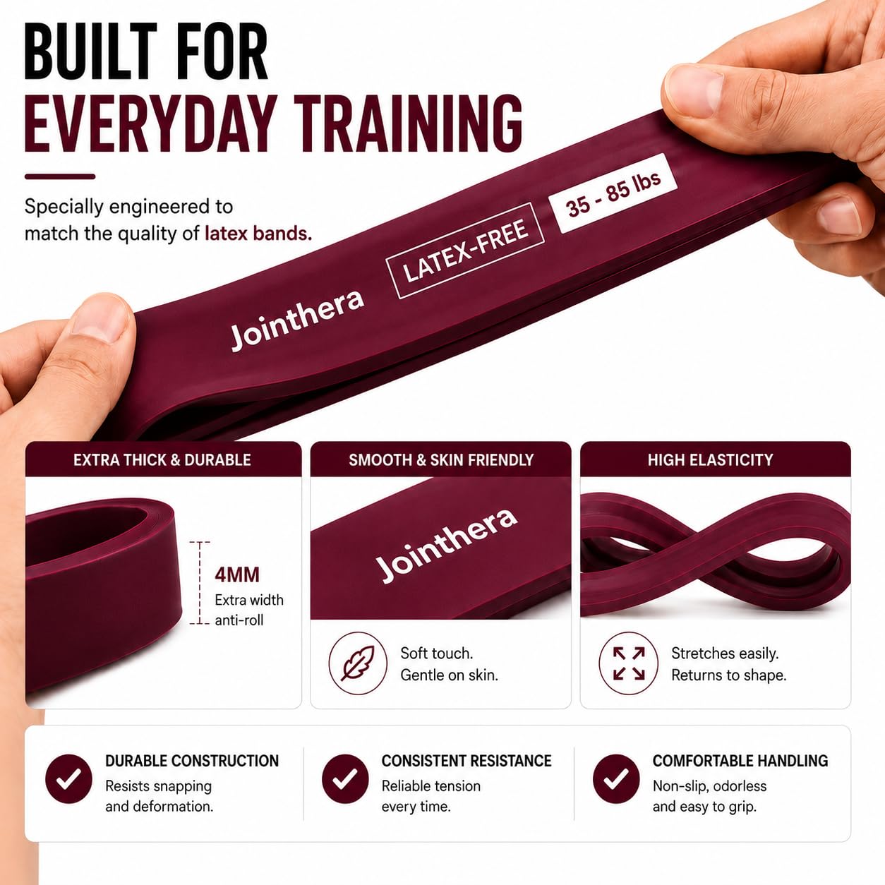 Premium latexfreie Widerstandsbänder für das Training – Set mit 5 Stück + Tragetasche | Latexfreie Klimmzugschlaufe Workout-Bänder Widerstand für Damen und Herren | Stretching, Training und