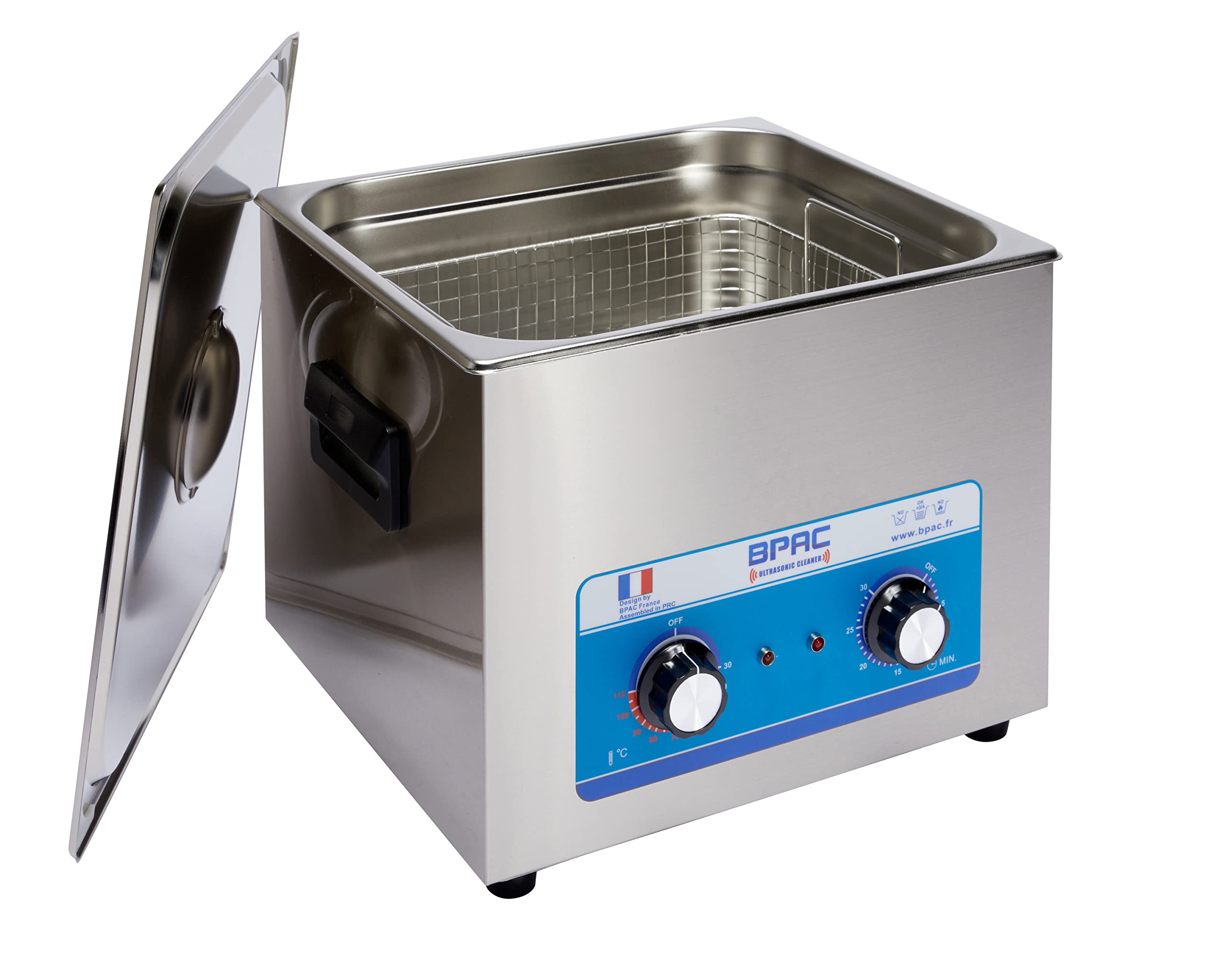 BPAC Nettoyeur Ultrasons avec Cuve 15 Litres - Ultrasonic Cleaner Analogique - Bac Ultrason Puissance 360 W - Appareil Pour Professionnels de la Mécanique et la Peinture - Marque Française