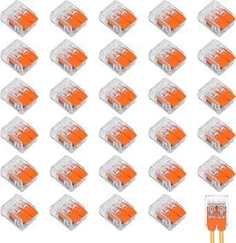 Cable Connectors 2 Pin 4 mm  Conductor Clamp 450 V 32 A Pack of 30