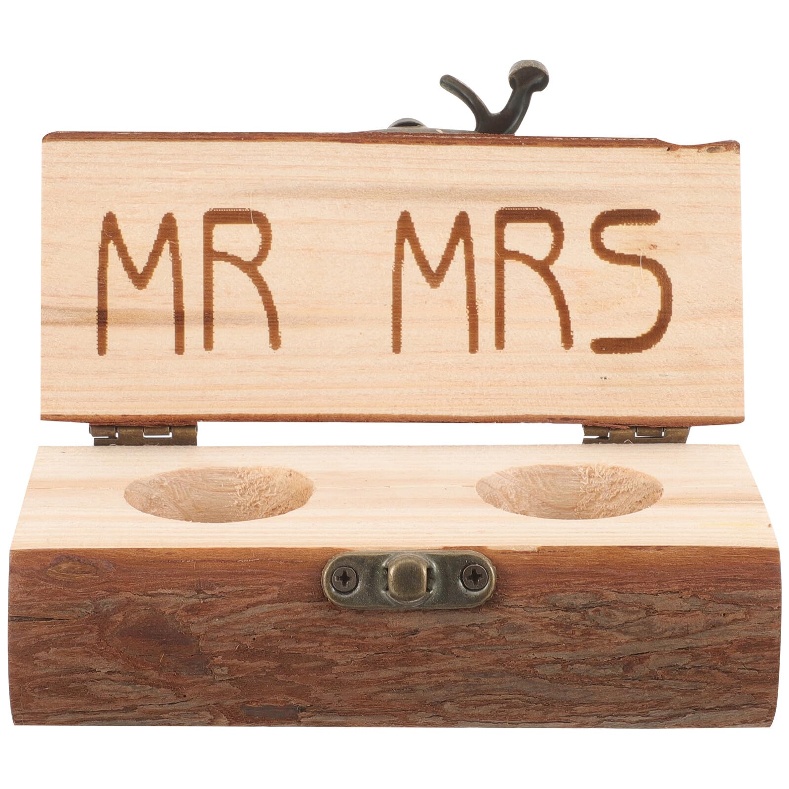 Boîte à alliances en bois rustique et écrin à bague de fiançailles pour coffret bijoux