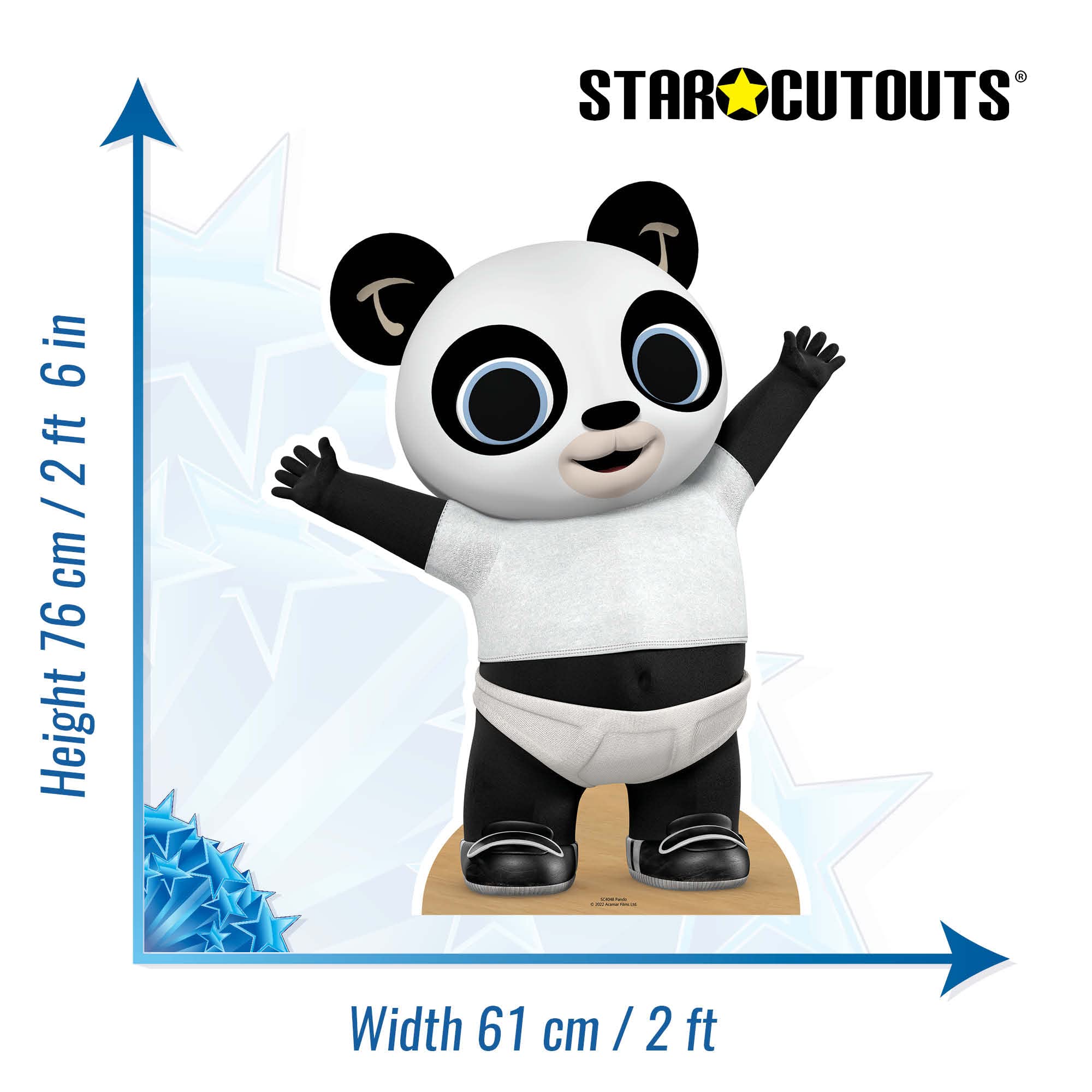 SC4048 - Sagoma in cartone animata con Pando Star, ideale per feste, decorazioni e regali