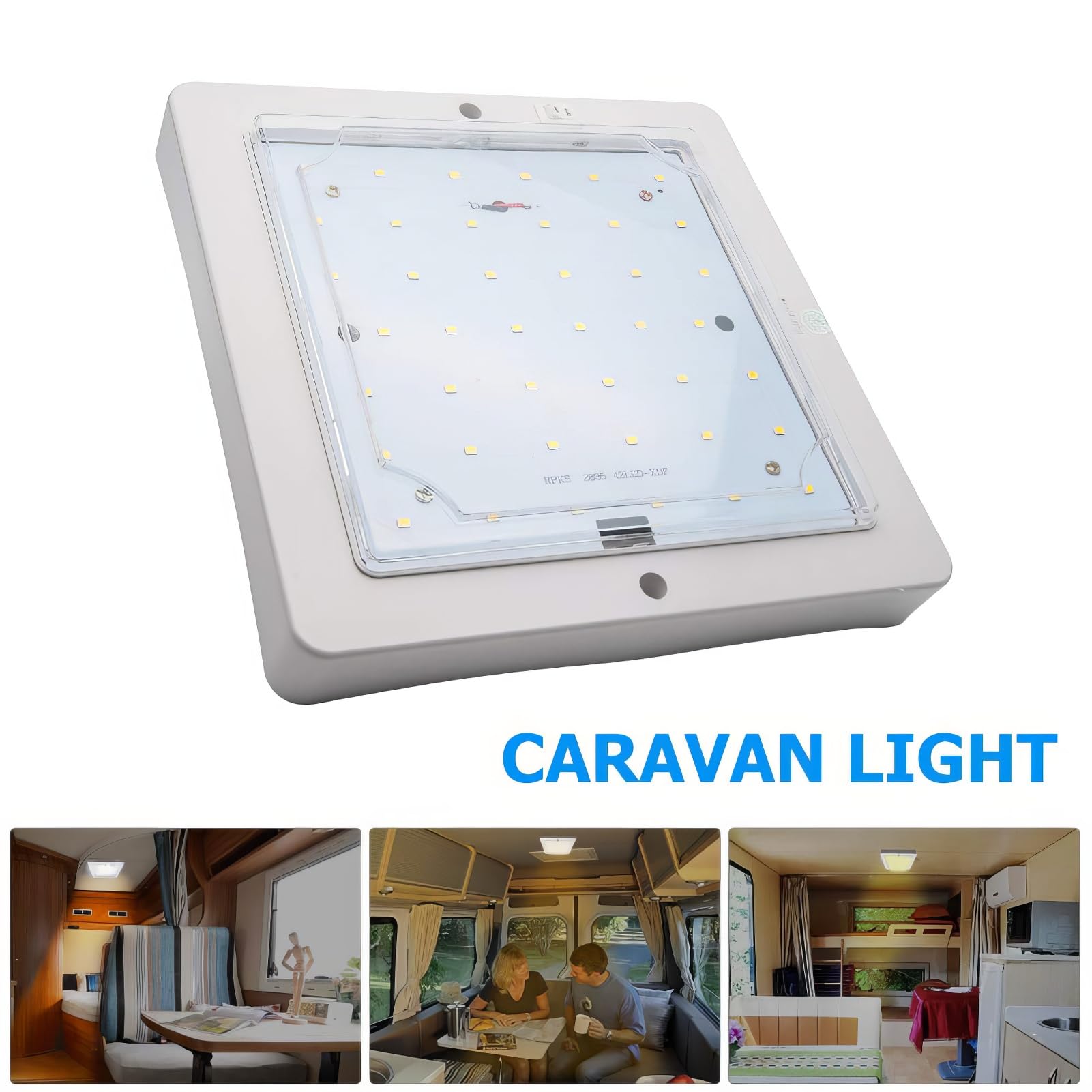 12V-24V LED RV lámpara de techo para caravana camping-Car barco, 9W luces de techo lámpara de techo LED blanco cálido