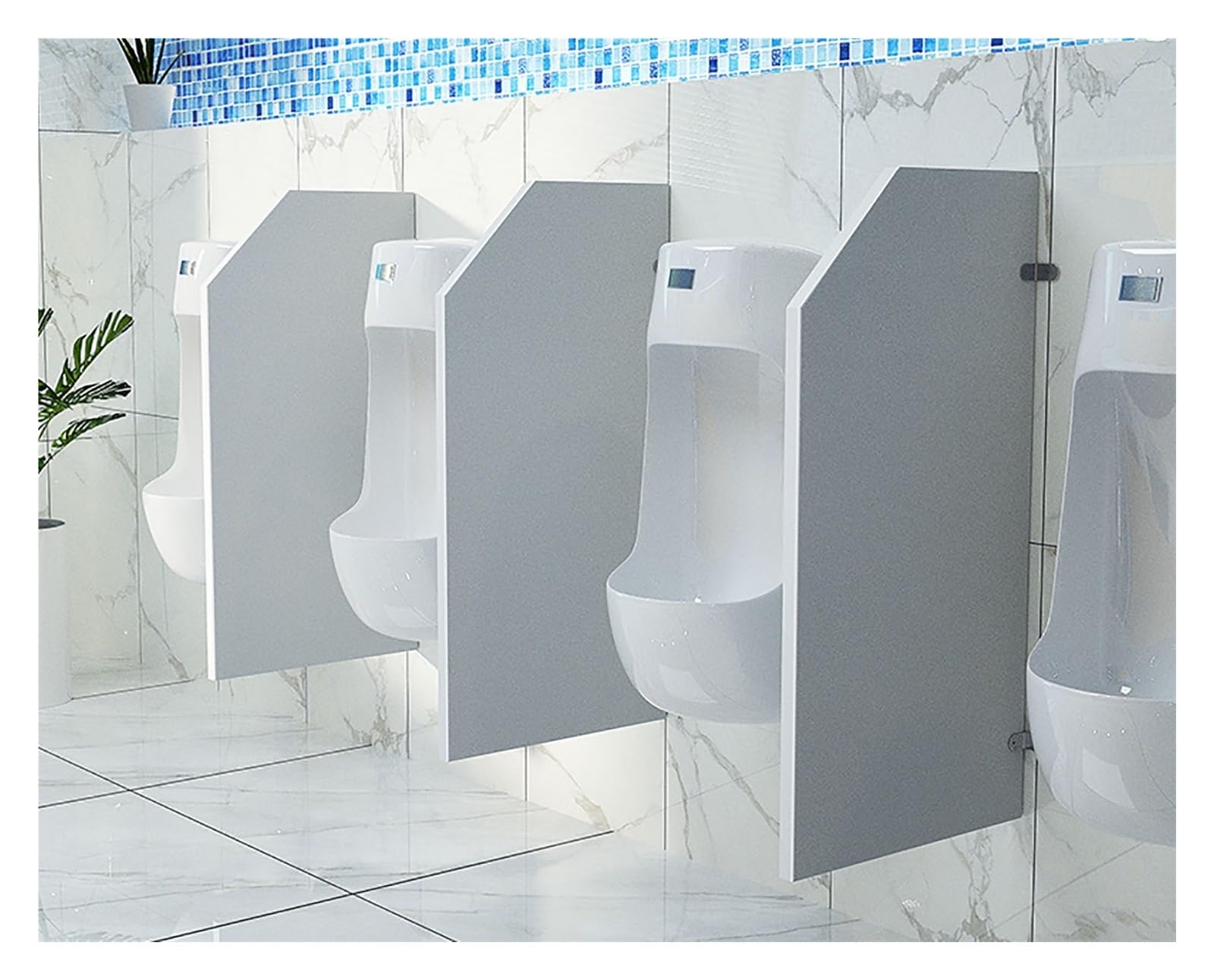 Mampara divisoria para urinario de PVC de alta densidad panel deflector de 90 cm para pared