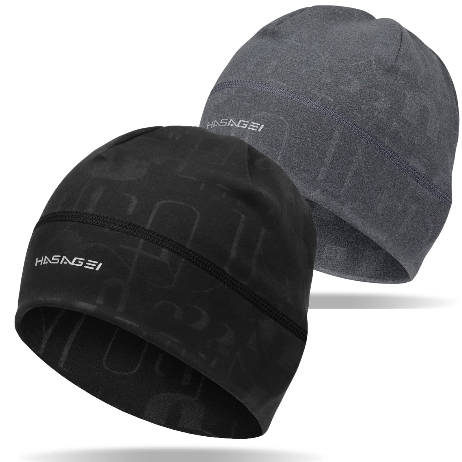 HASAGEI Laufmütze Herren Damen, Winter Mütze Unisex, Weich Elastisch Sportmütze, Winddichte Prägung Fahrrad Mütze Thermo Wintermütze Geeignet für Frühling Herbst und Winter