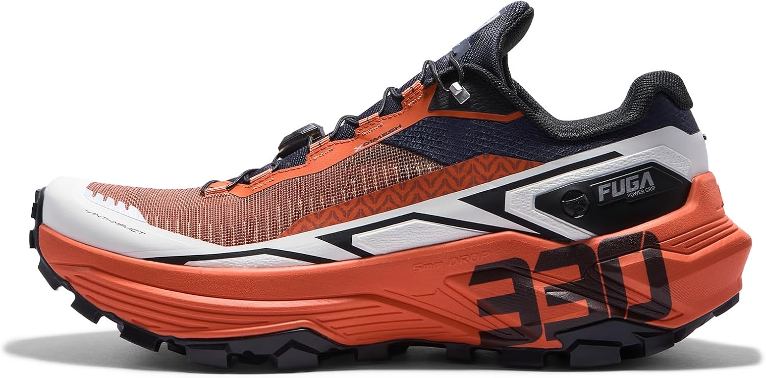Fuga EX330 Men's Trail Running Shoes, Comfortable Ultra-Long Distance Trail Running Shoes with High-Rebound and Cushion, Lightweight Breathable Non Slip Mountain Trail Shoes for Diverse Terrain