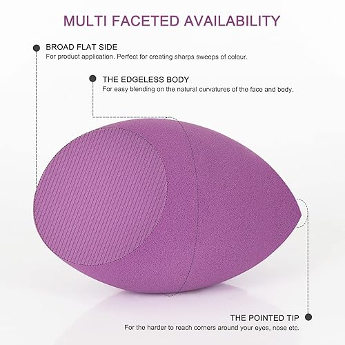 Miniatura 5 de Esponjas de maquillaje extra grandes de 4.3 in, licuadora grande para cara y cuerpo (1 pequeña y 1 grande) -con 2 soportes para esponjas, aplicación