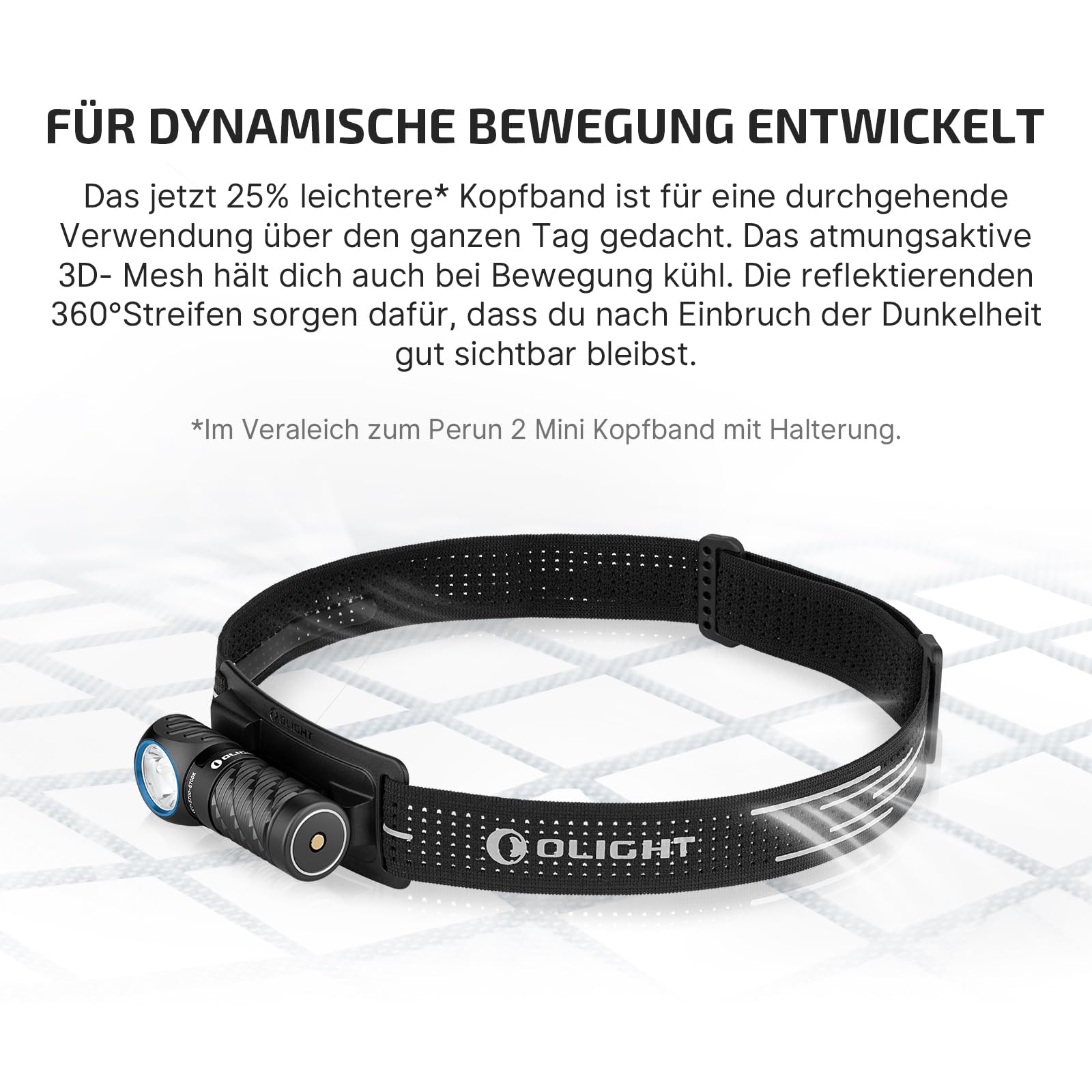 OLIGHT Perun 3 Mini Kit LED Stirnlampe 1250 Lumen wiederaufladbare Kopflampe mit 5000 mAh Ladecase, 60 Tage Akkulaufzeit, 5 Weißlicht- & 3 Rotlicht-Modi, Ideal für Camping, Angeln, Notfall Schwarz