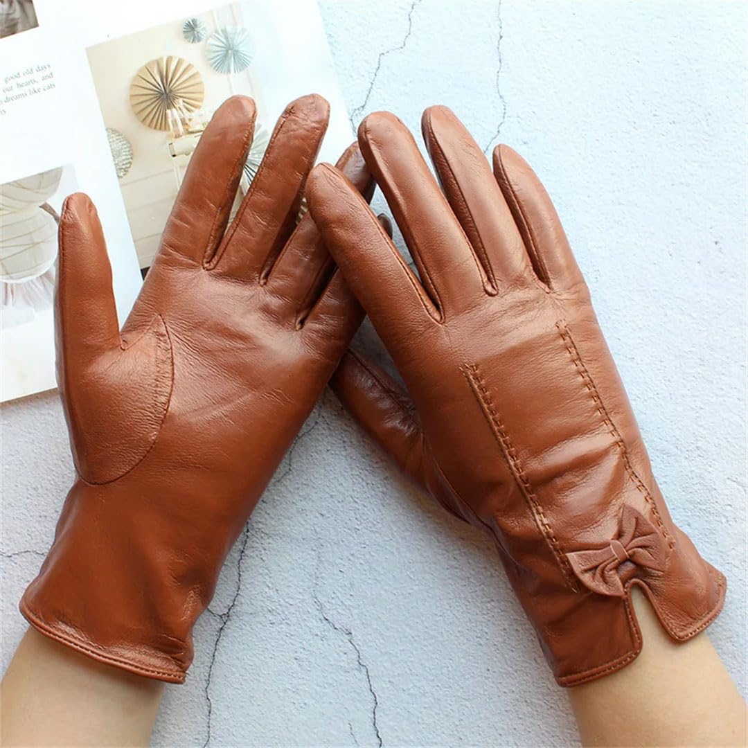 Wloves Gants de cyclisme en cuir coloré pour femme
