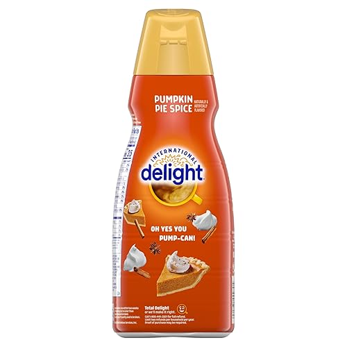 Vista 122 de International Delight Crema de café, caramelo macchiato, crema saborizada refrigerada, botella de 32 onzas líquidas