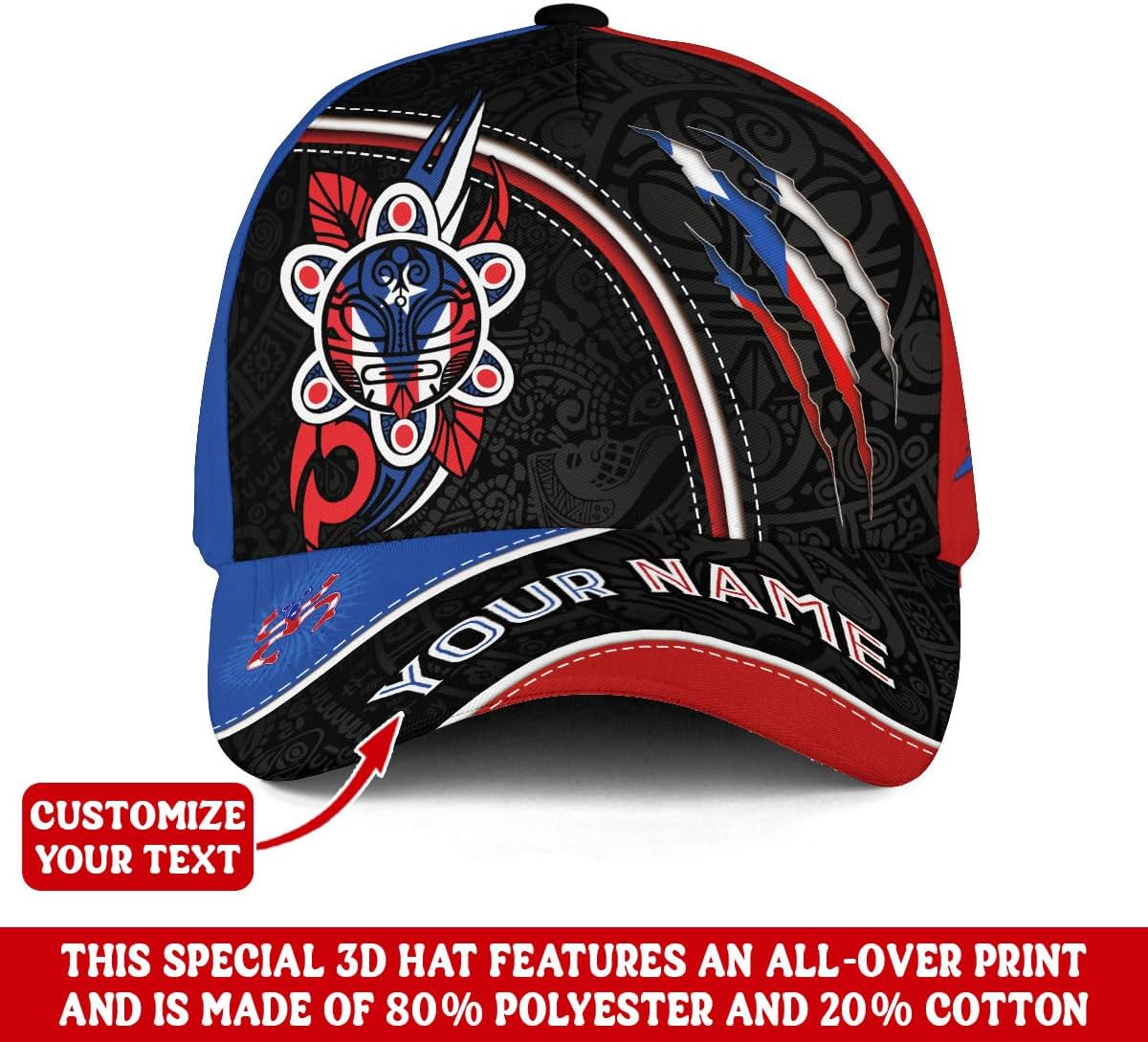 Personalized Puerto Ricans Caps for Men, Custom Name Puerto Rico Baseball Cap, Customized Puerto Rico Baseball Hat