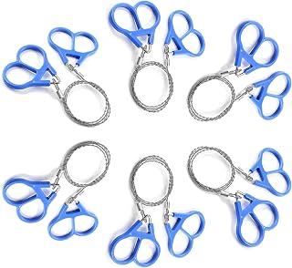 Survival Wire Saw Outdoor Emergency Mini Hand Pocket Stainless Steel Saws for Backpacking Gear, Camping, Hunting, Hiking, Trees Cutting, Pack of 6 (Silver with Plastic Handle)