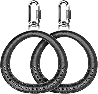 BeneLabel 2 Pieces Round Trapeze Swing Bar Rings with Carabiners