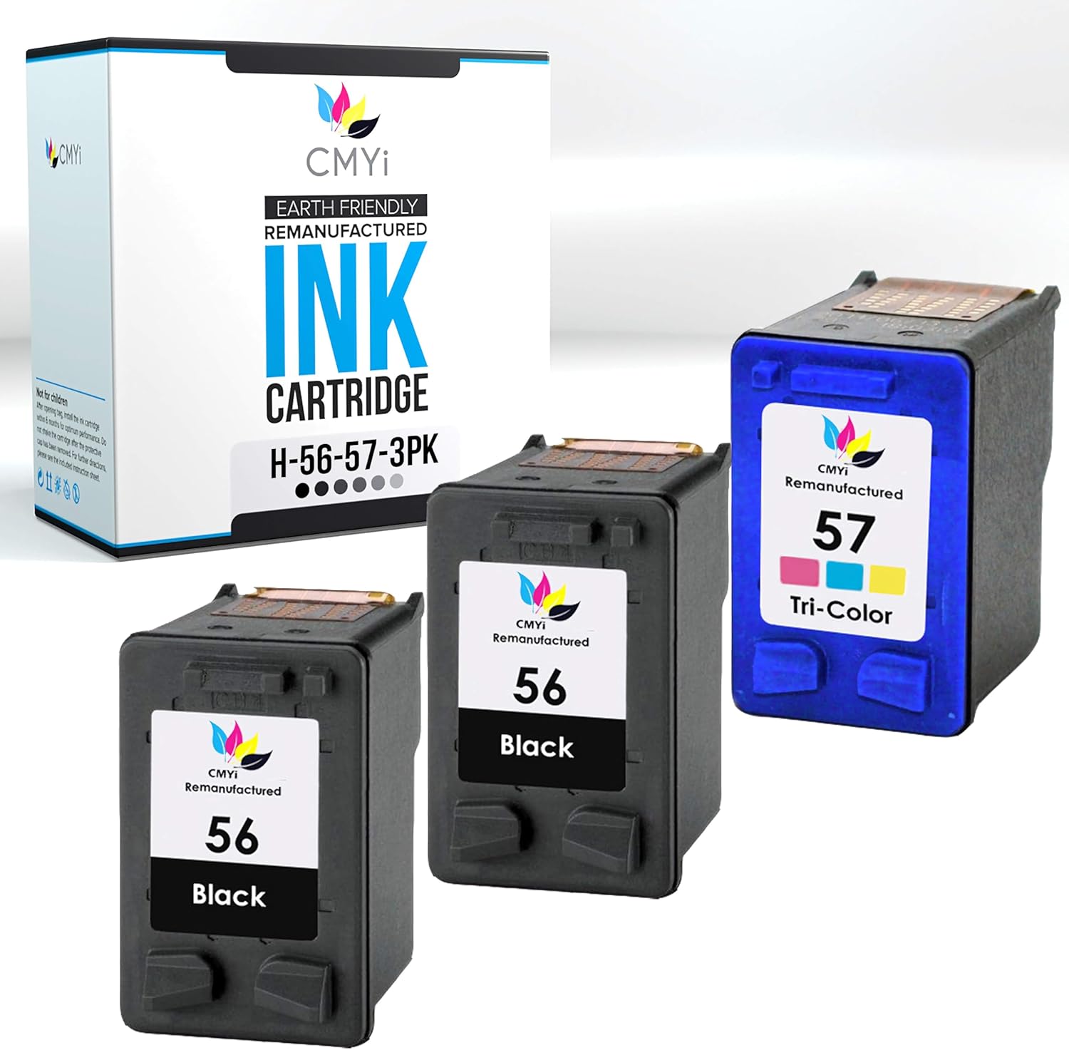 56 57 Replacement Combo Pack Ink Cartridge for HP DeskJet 450, 450Ci, 450wbt, 5150, 5150v, 5150w, 5151, 5160, 5550, 5550v, 5550w, 5551, 5552, 5650, 5650v, 5650w, 5655 Printers (1 Black, 1 Color)