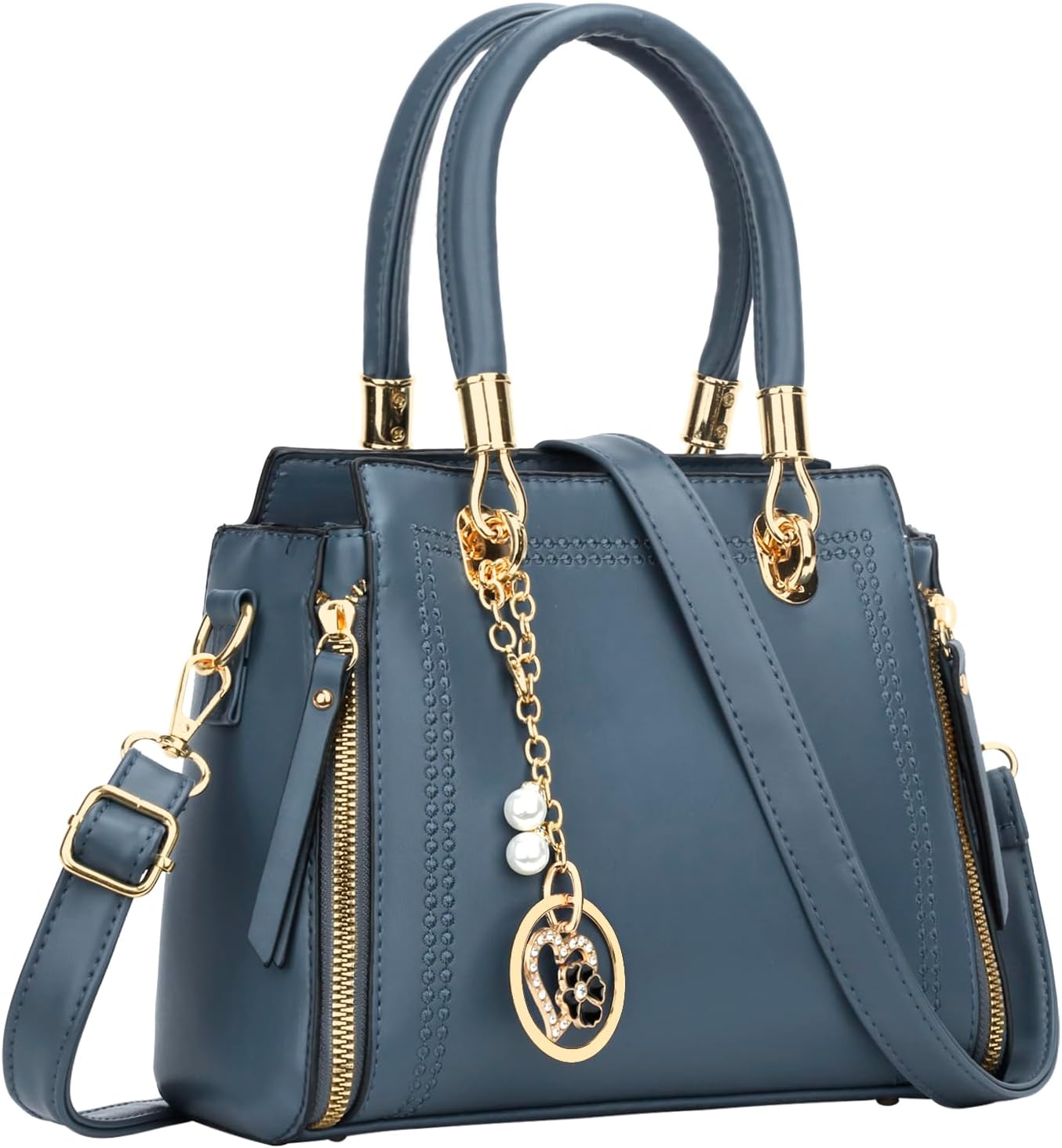 KKXIU Stylish Women Satchel Purses and Handbags Vegan Leather Top Handle Shoulder Crossbody Bag