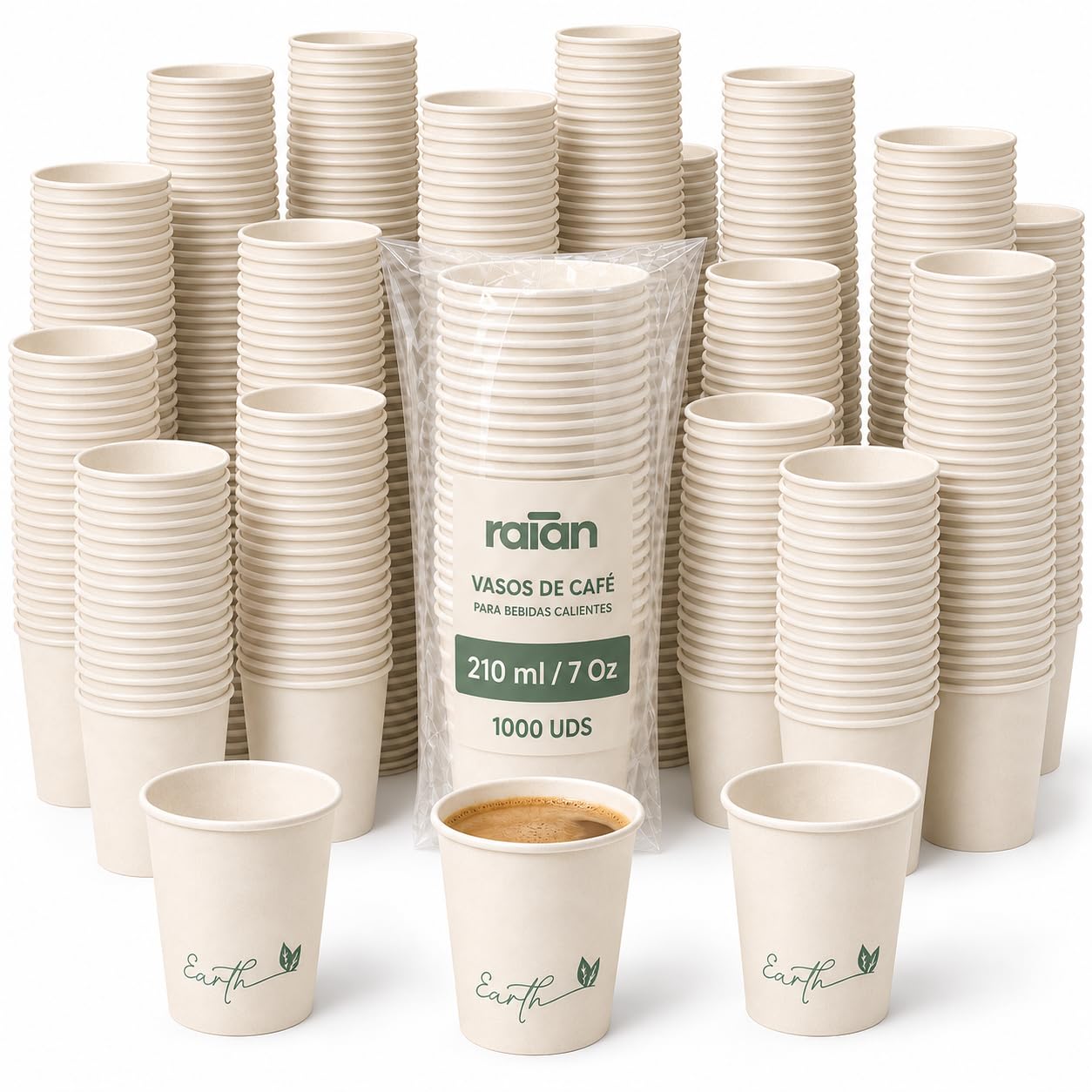 raian Jednorazowe tekturowe kubki do kawy 210 ml do Cappuccino 1000 szt
