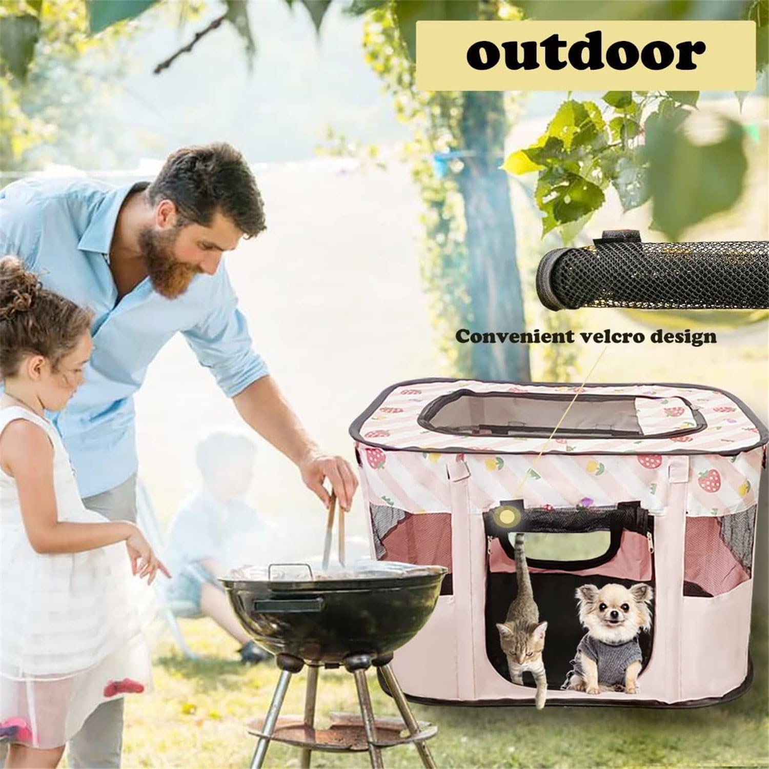 Small Animal Playpen, Cat Enclosures for Indoors, Foldable Dog Playpen Portable Kennel Pet Playpen Dog Cage Waterproof Tent for Puppy Dogs Cats Rabbits