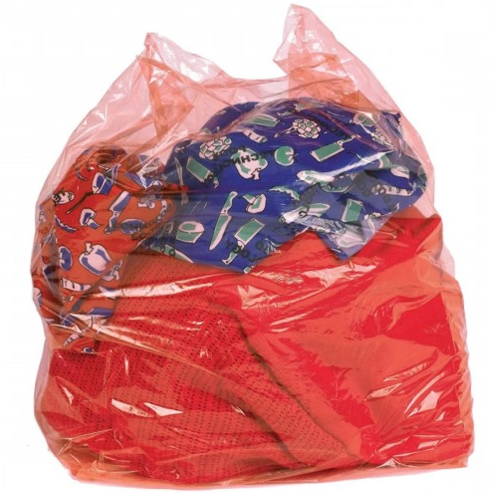 200 Red Laundry Bags with Soluble Dissolving Strip - Disposable Water Laundry Bags for Dirty Clothes Plastic Wash Sack Opens in Washing Machine