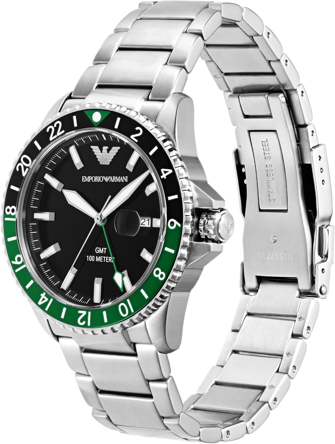 Emporio Armani World Explorer Dive-Inspired Men's Watch with Stainless Steel, Silicone or Leather Band