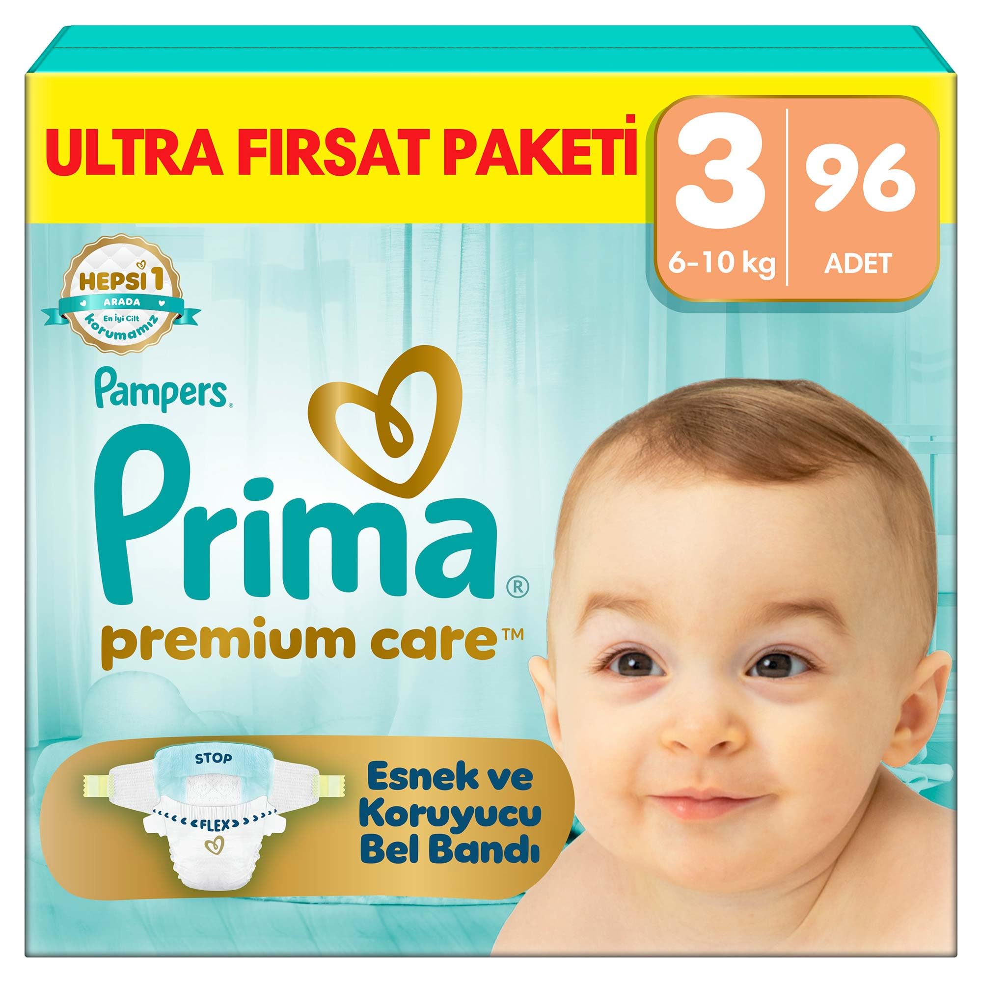 Prima Bebek Bezi Premium Care 3 Numara 96 Adet Ultra Fırsat Paketi