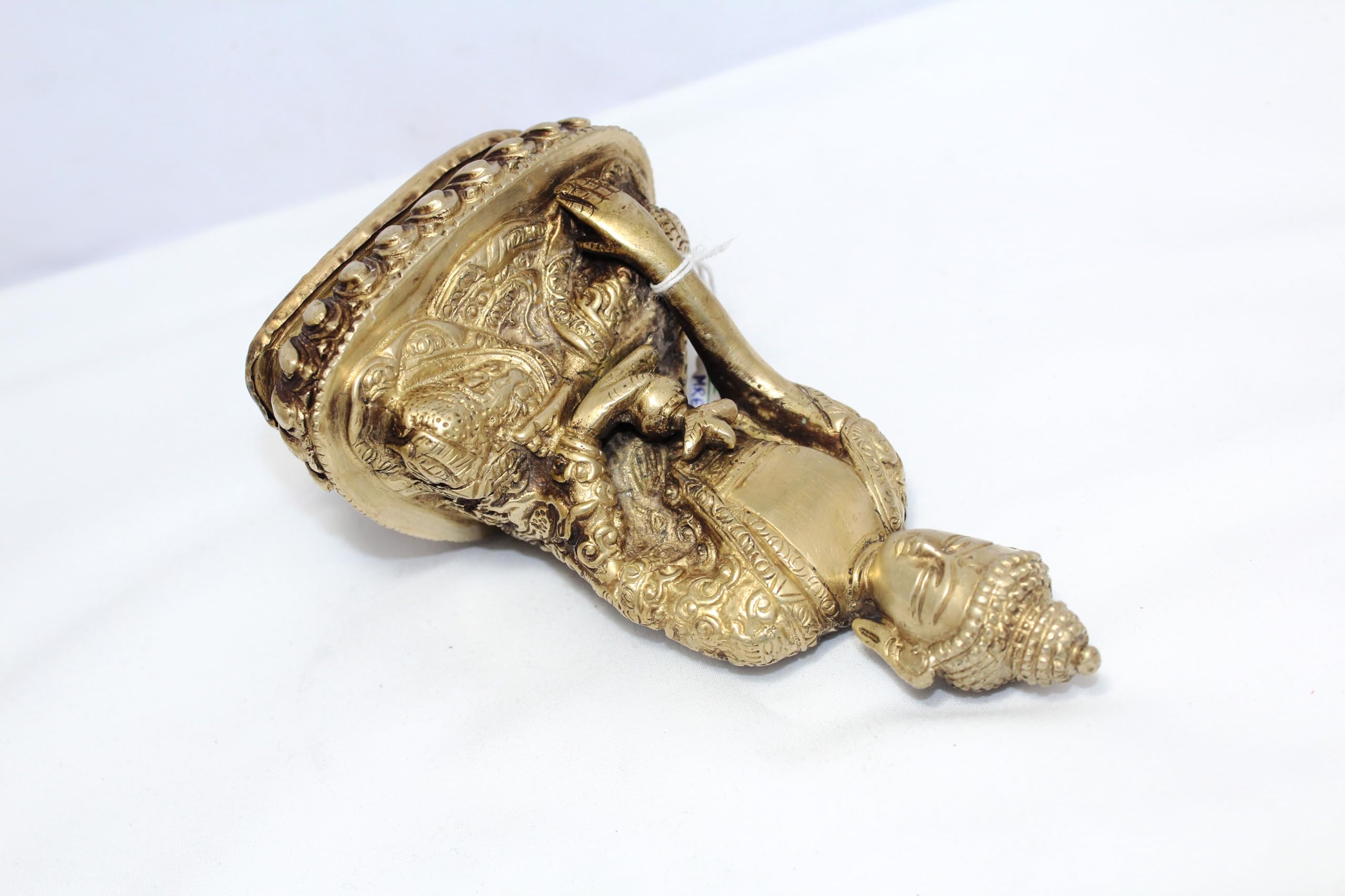 Rajasthan Gems Mosiężna statuetka Buddy buddyzm religia azjatycka dekoracja do domu figurka ręcznie grawerowana E368