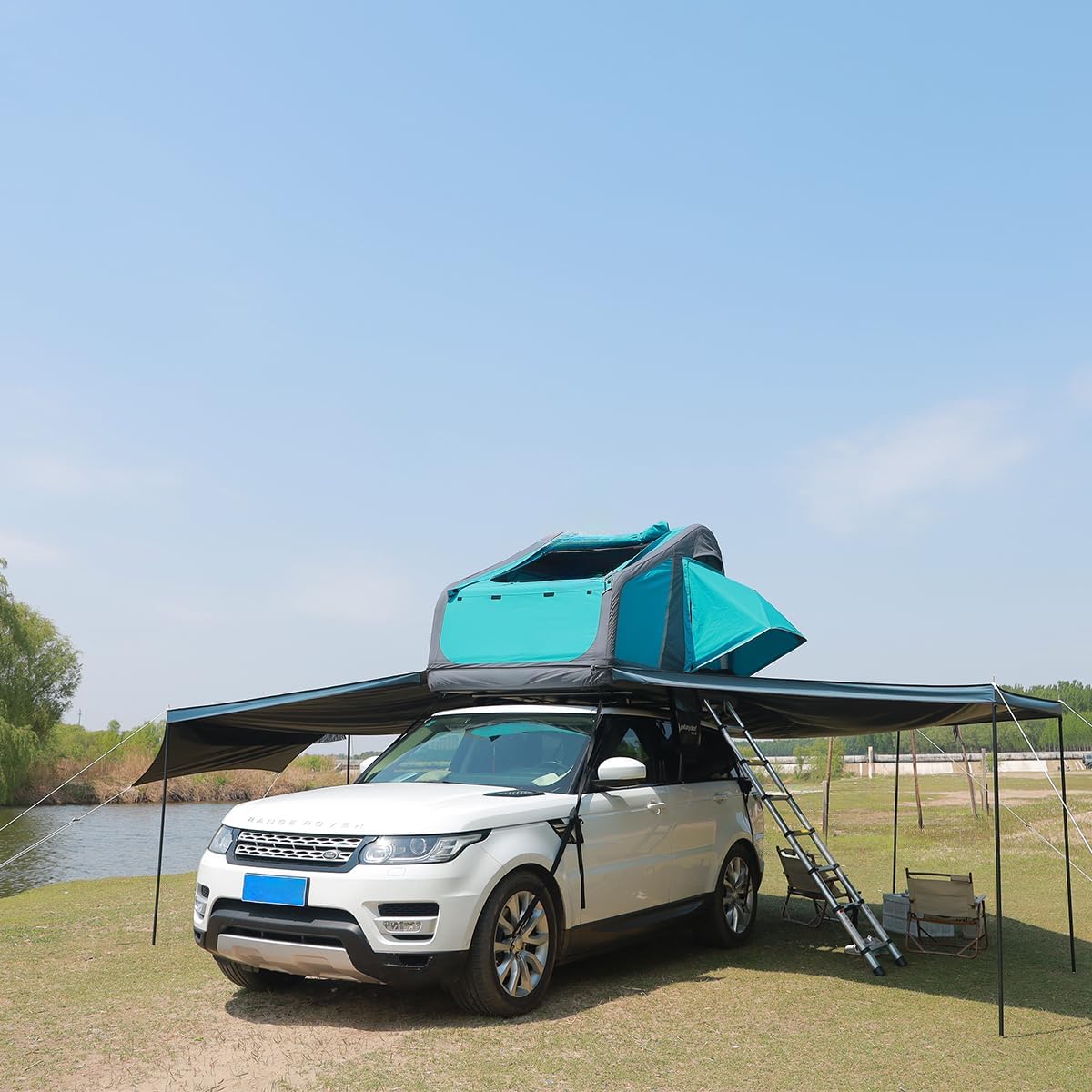 UNISTRENGH Truck Rooftop Tents Portable Inflatable Family Camping SUV Car Roof Top Tent with Skylight, Sun, Wind, and Waterproof SUV Truck Roof Tents