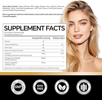 Feminine Balance Gummies for Women, PH Balance,Hawaiian Pineapple