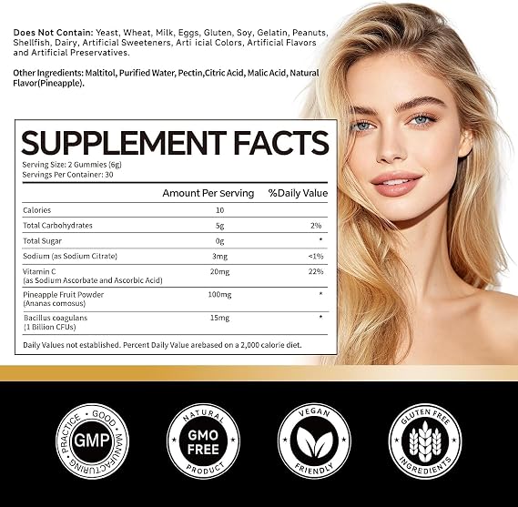 Feminine Balance Gummies for Women, PH Balance,Hawaiian Pineapple