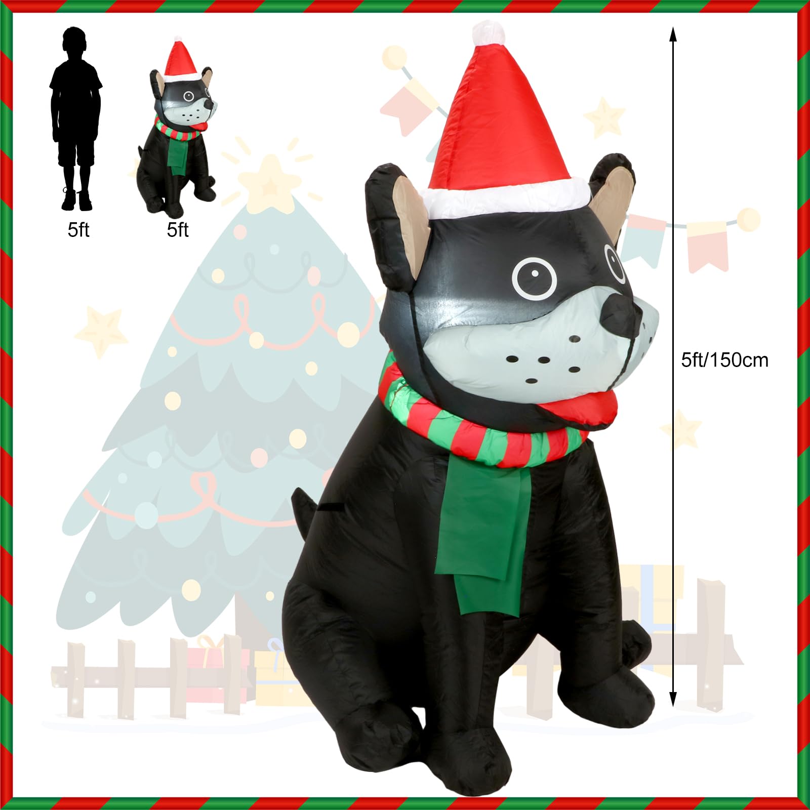 Snapklik.com : 5 Ft Christmas Inflatables Outdoor Yard Decorations LED ...