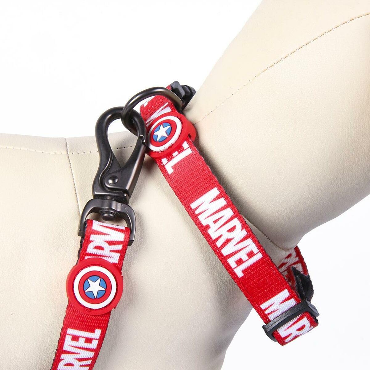 Cerdá - for Fan Pets Dog Collar with Marvel Motifs Printed | Made of 100% Polyester, Durable Fabric and Small Metal Pendant - Officially Licensed by Marvel