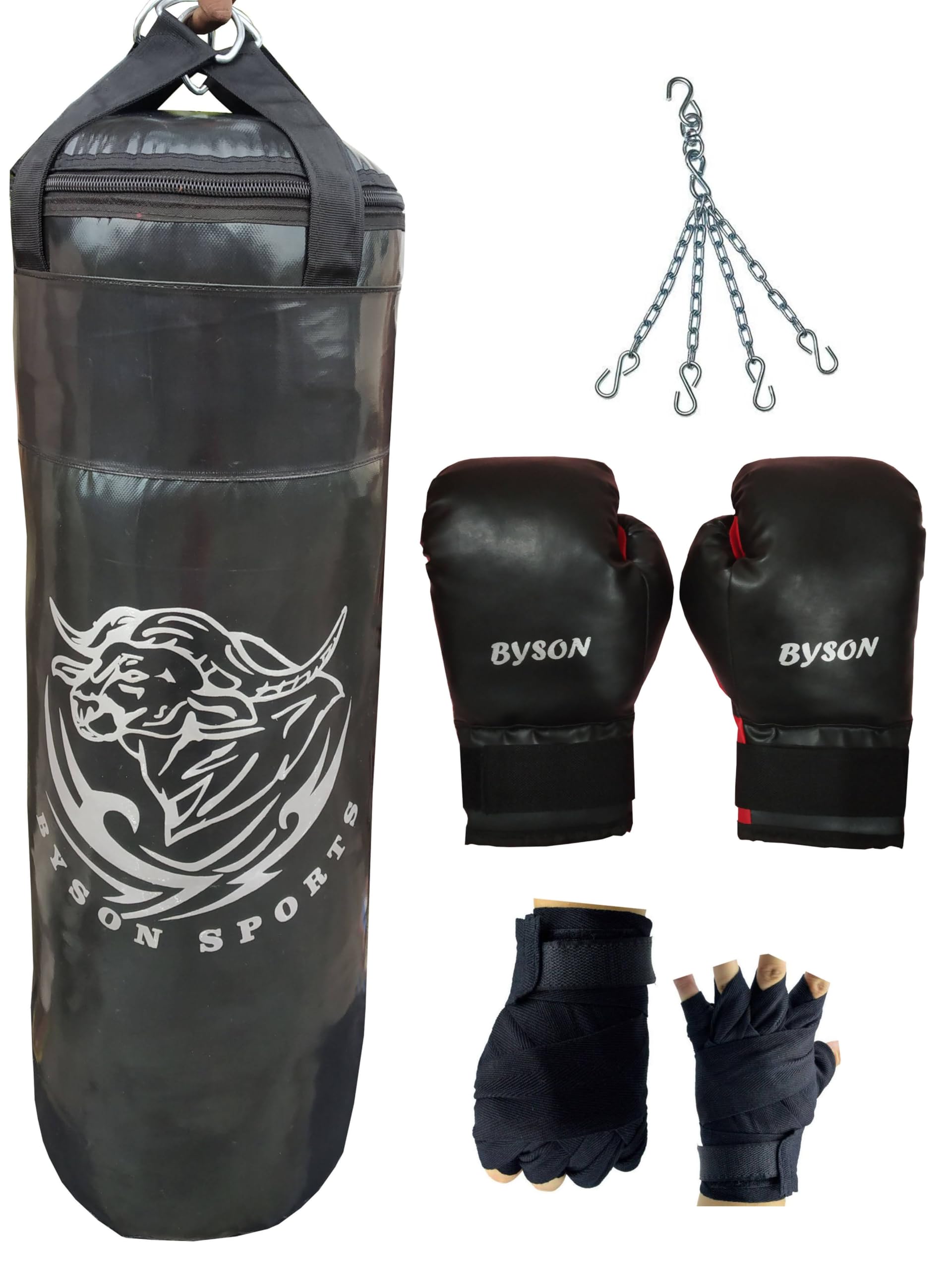 Byson The Champ Boxing Kit Set for Men and Adult (36inch Punching Bag,12OZ Boxing Gloves,Chain and Hand Wrap) Heavy Bag-picture-13
