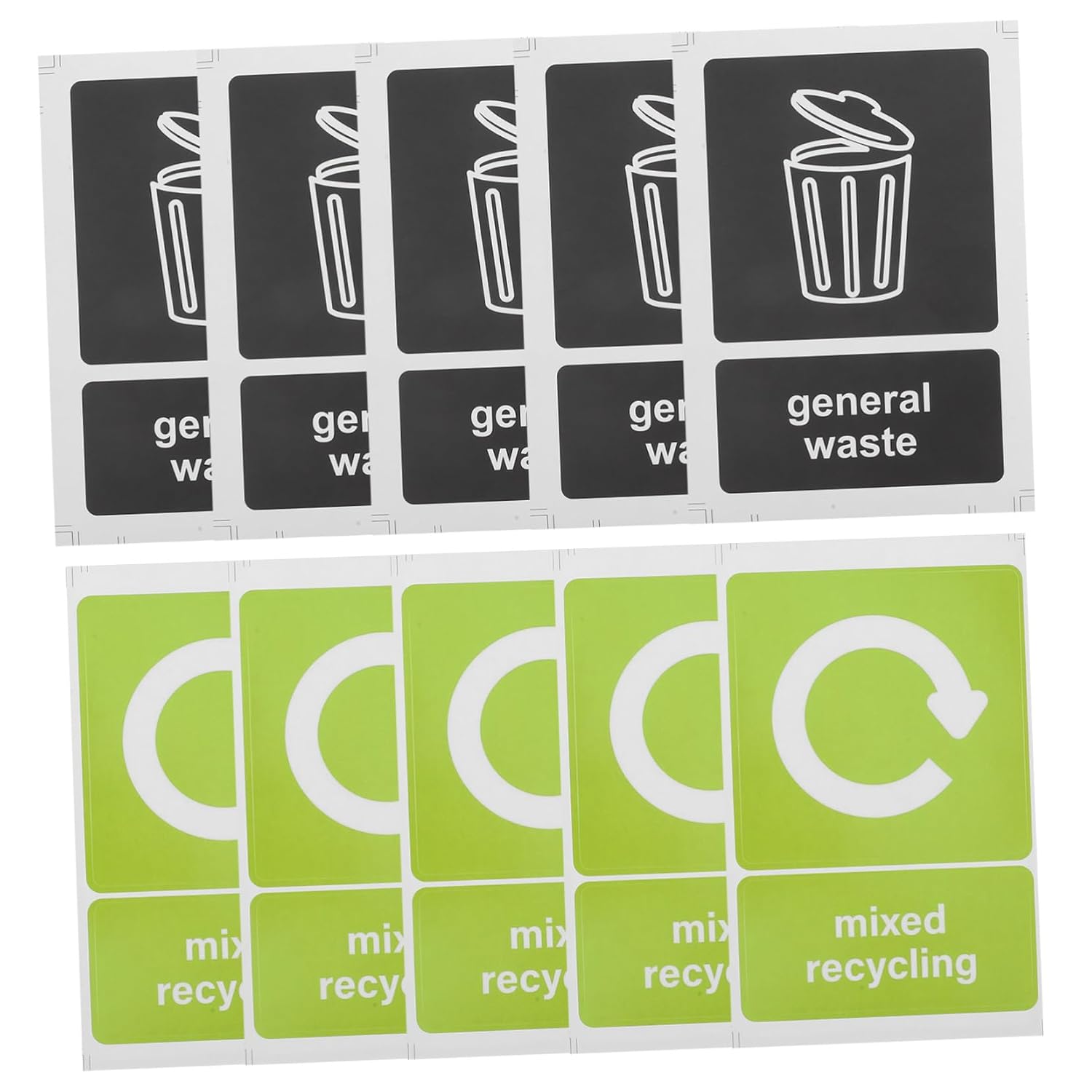 OUNONA 10pcs Recycle Stickers for Trash Bin Trash Can Reminder Stickers Waste Classification Symbols Waste Garbage Can Identification Labels Self-Adhesive Design