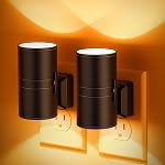 Night Lights Plug into Wall, Dimmable Night Light Plug in, Modern Night Lights with Dusk to Dawn Light Sensor, Soft White 3000K, 0-100LM Adjustable Brightness Nightlight for Hallway Bedroom, 2 Pack