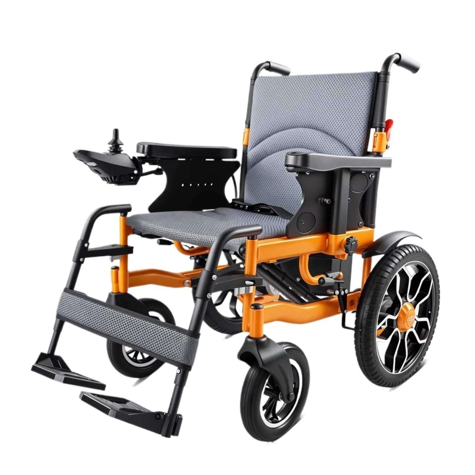 Silla De Ruedas Eléctrica Plegable 500 W, Batería Litio Extraíble 12 Ah, Alcance 20 Km, Neumáticos Todoterreno 40 Cm For Uso Diario Y Al Aire Libre Movilidad Cómoda Fluida
