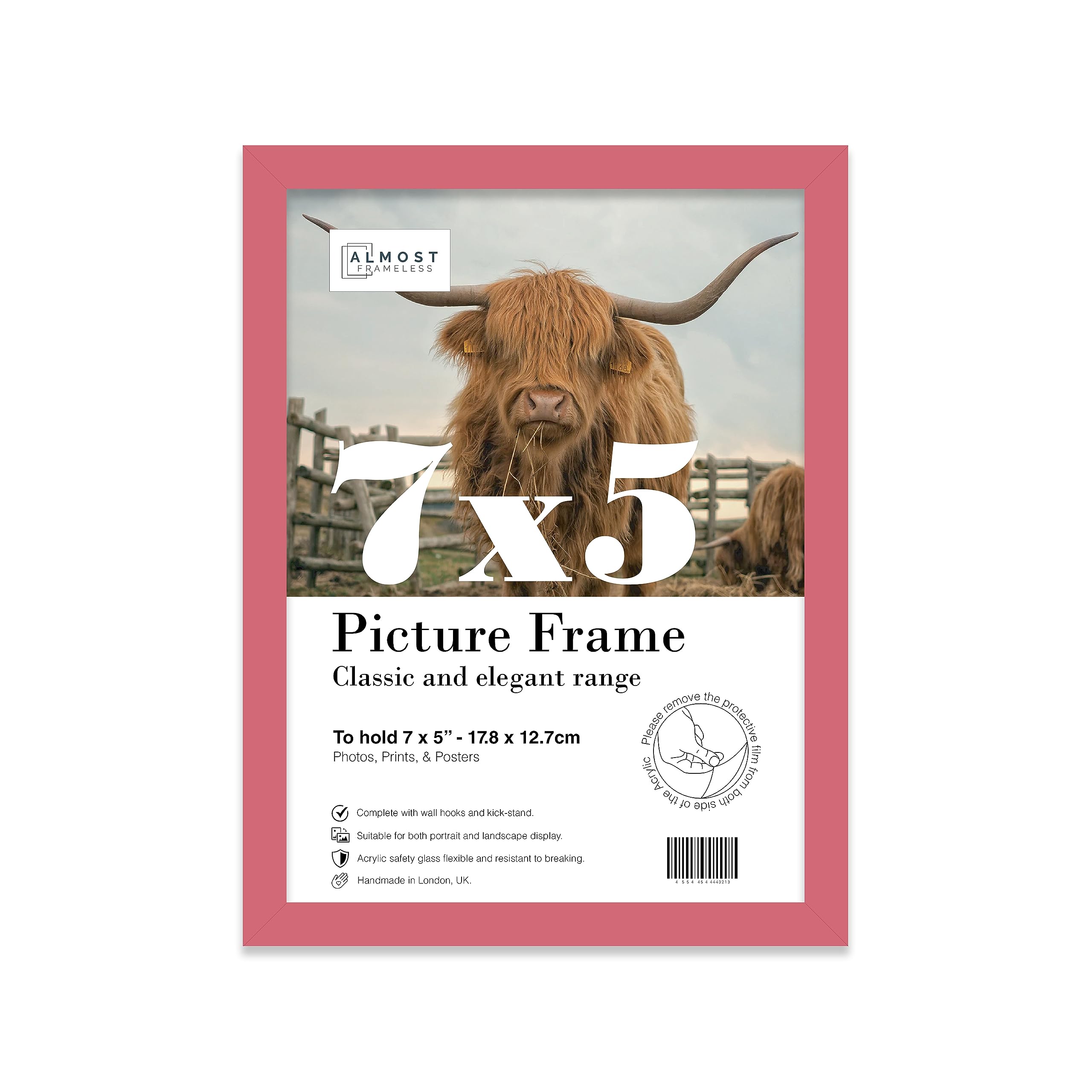 7X5 Pink Picture Frame (12.7 X 17.8Cm) PosterPhotoArtworkGallery Wall Or Print from B&Q