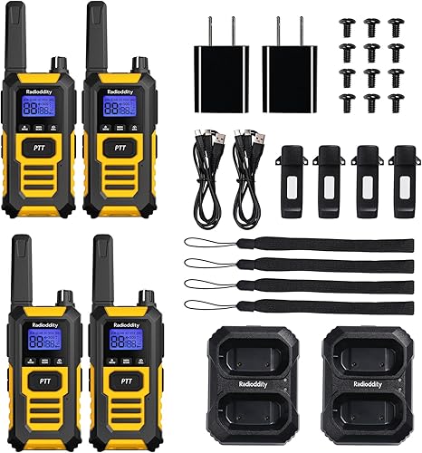 Miniatura 8 de Radioddity HD-1 IP67 Walkie Talkies flotantes impermeables, radio bidireccional de largo alcance resistente con batería de 2400 mAh llamada grupal